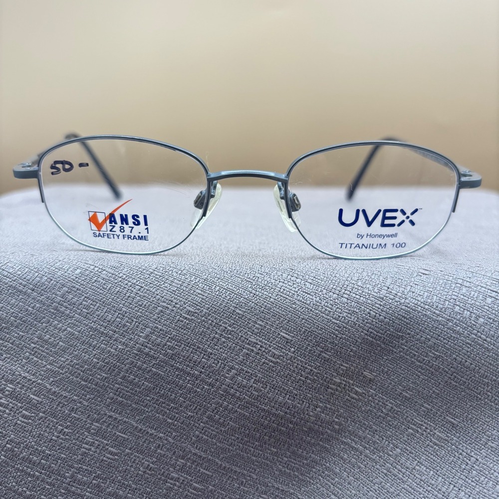 Uvex Honeywell Titanium Safety Glasses Frame Gray Oval ANSI TS1 LGR 48-21 140